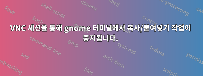 VNC 세션을 통해 gnome 터미널에서 복사/붙여넣기 작업이 중지됩니다.