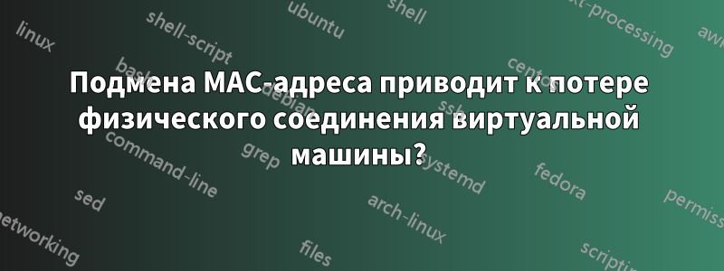 Подмена MAC-адреса приводит к потере физического соединения виртуальной машины?