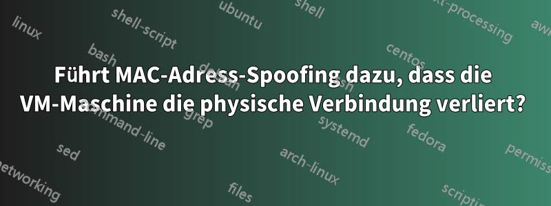 Führt MAC-Adress-Spoofing dazu, dass die VM-Maschine die physische Verbindung verliert?