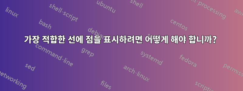 가장 적합한 선에 점을 표시하려면 어떻게 해야 합니까?