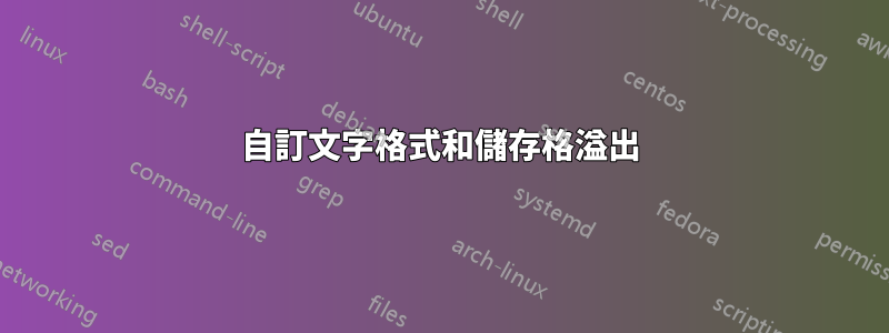 自訂文字格式和儲存格溢出