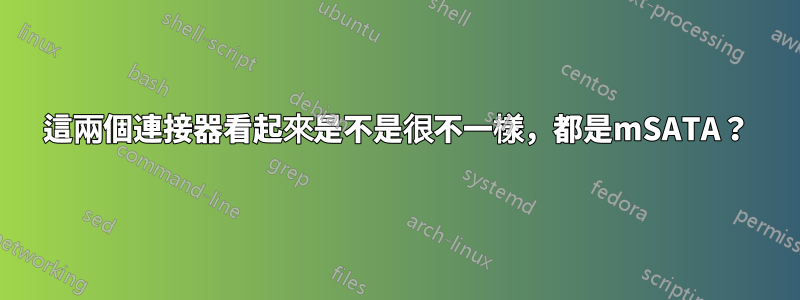 這兩個連接器看起來是不是很不一樣，都是mSATA？