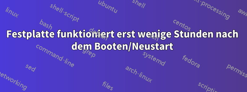 Festplatte funktioniert erst wenige Stunden nach dem Booten/Neustart