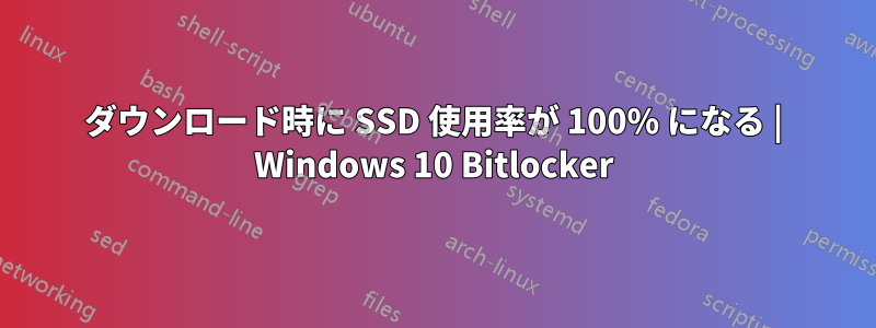 ダウンロード時に SSD 使用率が 100% になる | Windows 10 Bitlocker