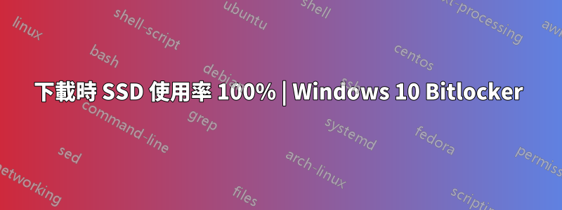 下載時 SSD 使用率 100% | Windows 10 Bitlocker