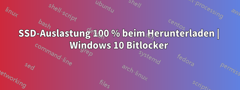 SSD-Auslastung 100 % beim Herunterladen | Windows 10 Bitlocker