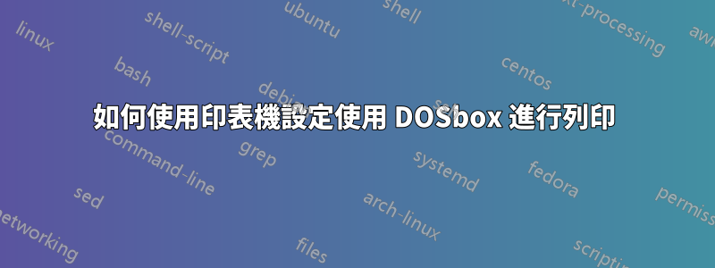 如何使用印表機設定使用 DOSbox 進行列印