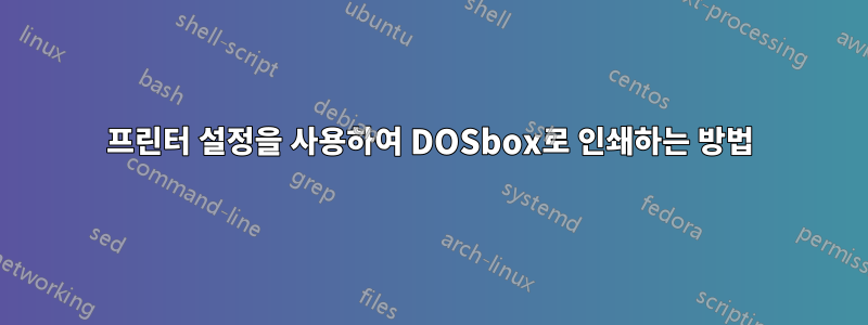 프린터 설정을 사용하여 DOSbox로 인쇄하는 방법