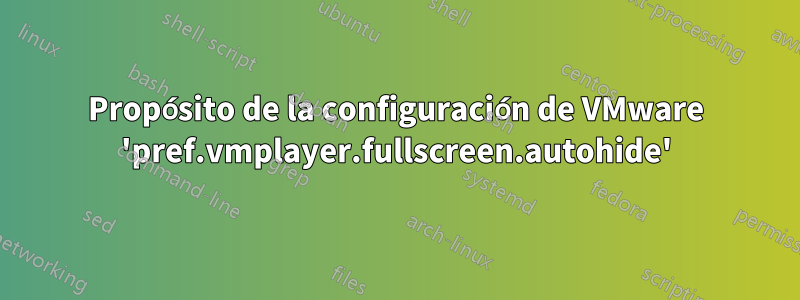 Propósito de la configuración de VMware 'pref.vmplayer.fullscreen.autohide'