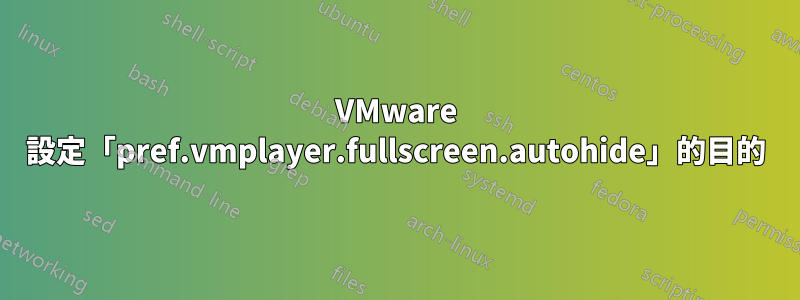 VMware 設定「pref.vmplayer.fullscreen.autohide」的目的