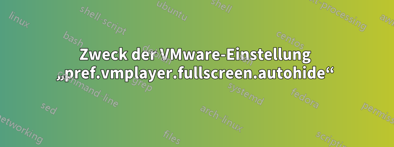 Zweck der VMware-Einstellung „pref.vmplayer.fullscreen.autohide“