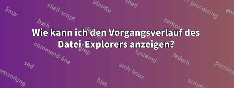 Wie kann ich den Vorgangsverlauf des Datei-Explorers anzeigen?