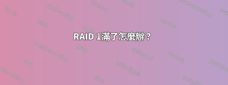 RAID 1滿了怎麼辦？