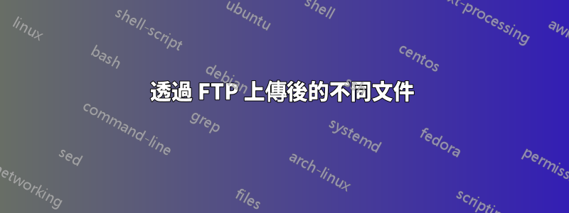 透過 FTP 上傳後的不同文件