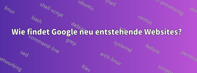 Wie findet Google neu entstehende Websites? 