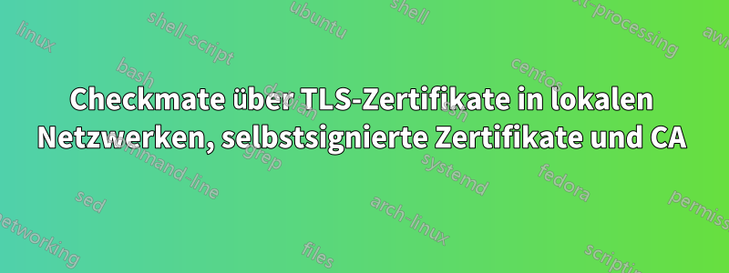 Checkmate über TLS-Zertifikate in lokalen Netzwerken, selbstsignierte Zertifikate und CA