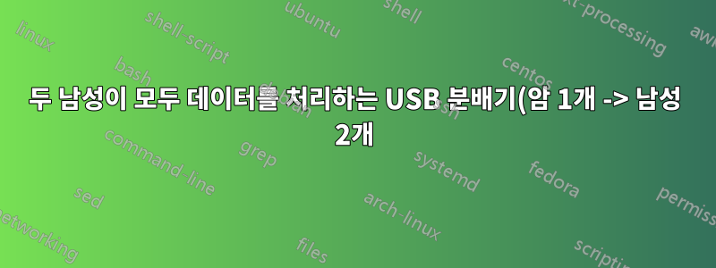 두 남성이 모두 데이터를 처리하는 USB 분배기(암 1개 -> 남성 2개)를 찾을 수 없습니다.