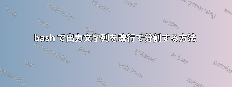 bash で出力文字列を改行で分割する方法