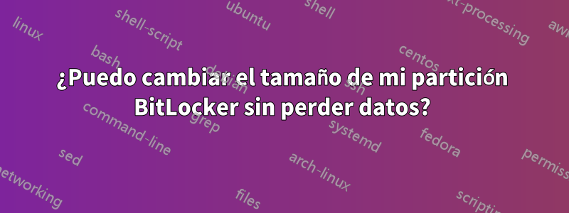 ¿Puedo cambiar el tamaño de mi partición BitLocker sin perder datos?