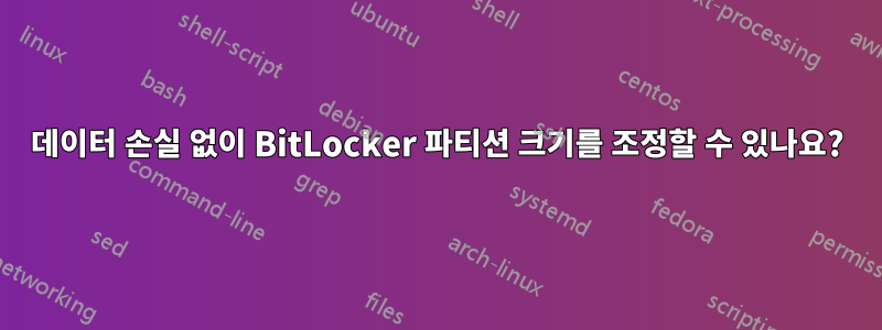 데이터 손실 없이 BitLocker 파티션 크기를 조정할 수 있나요?