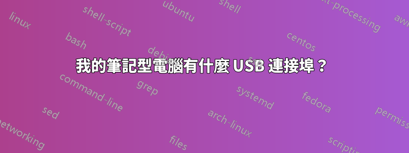 我的筆記型電腦有什麼 USB 連接埠？