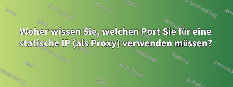 Woher wissen Sie, welchen Port Sie für eine statische IP (als Proxy) verwenden müssen?