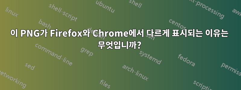 이 PNG가 Firefox와 Chrome에서 다르게 표시되는 이유는 무엇입니까?