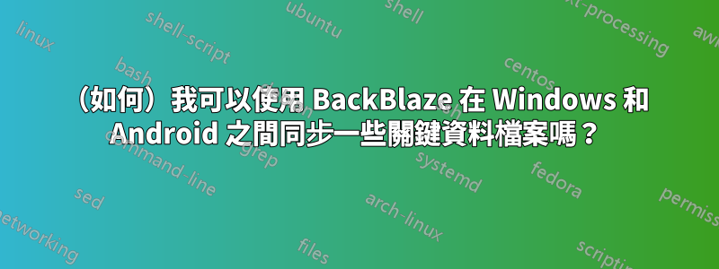 （如何）我可以使用 BackBlaze 在 Windows 和 Android 之間同步一些關鍵資料檔案嗎？