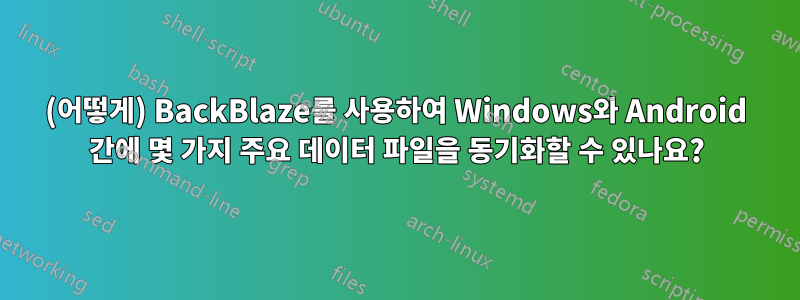 (어떻게) BackBlaze를 사용하여 Windows와 Android 간에 몇 가지 주요 데이터 파일을 동기화할 수 있나요?