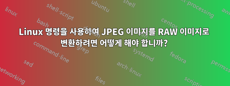 Linux 명령을 사용하여 JPEG 이미지를 RAW 이미지로 변환하려면 어떻게 해야 합니까?