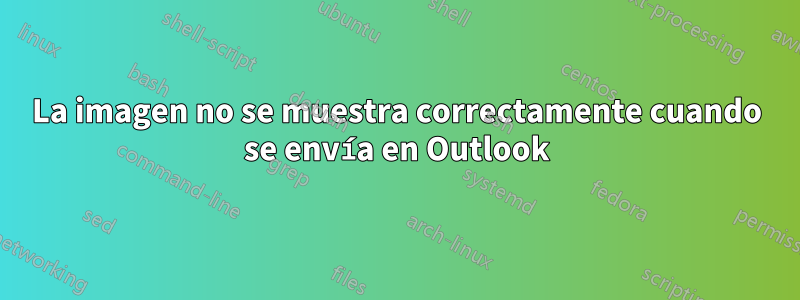 La imagen no se muestra correctamente cuando se envía en Outlook