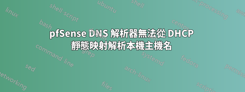 pfSense DNS 解析器無法從 DHCP 靜態映射解析本機主機名