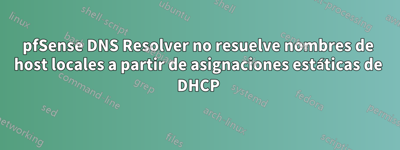 pfSense DNS Resolver no resuelve nombres de host locales a partir de asignaciones estáticas de DHCP