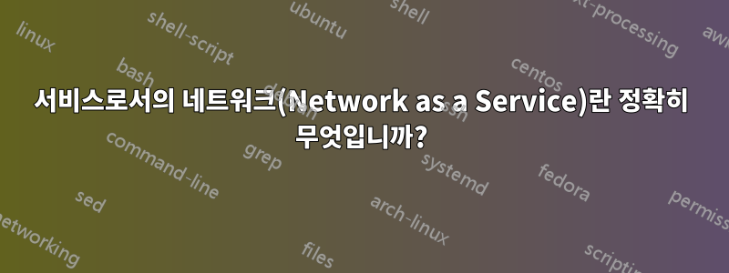 서비스로서의 네트워크(Network as a Service)란 정확히 무엇입니까?