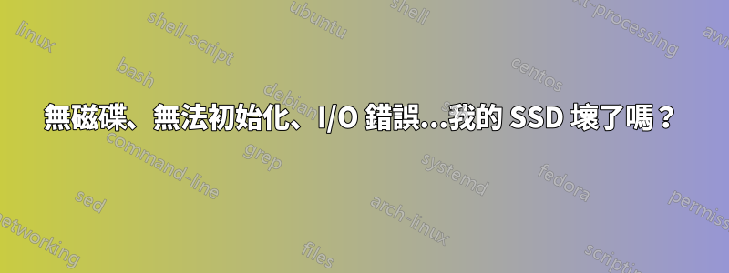 無磁碟、無法初始化、I/O 錯誤...我的 SSD 壞了嗎？