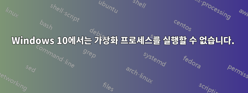 Windows 10에서는 가상화 프로세스를 실행할 수 없습니다.