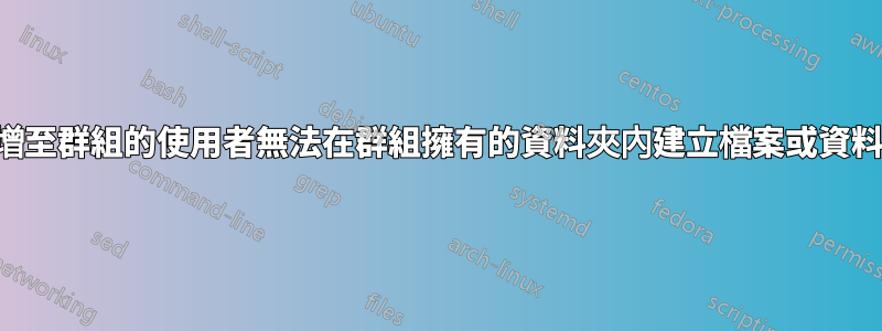 新增至群組的使用者無法在群組擁有的資料夾內建立檔案或資料夾