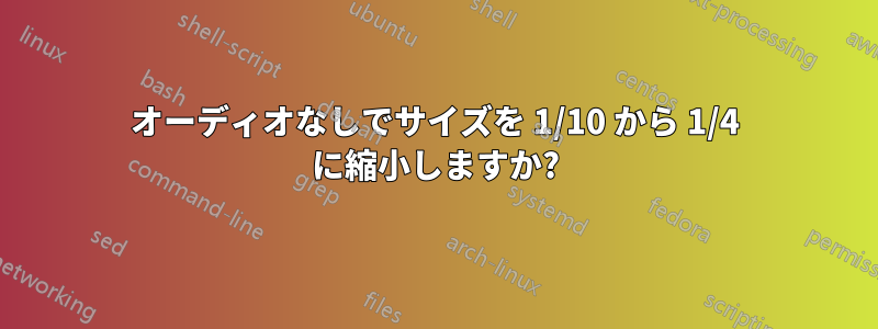 オーディオなしでサイズを 1/10 から 1/4 に縮小しますか?