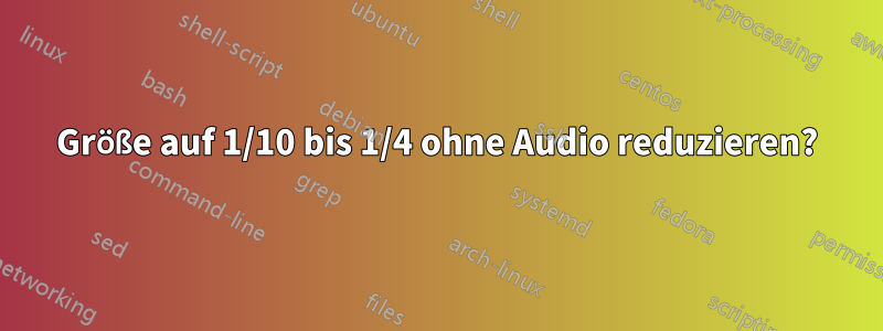 Größe auf 1/10 bis 1/4 ohne Audio reduzieren?