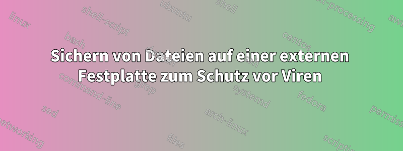 Sichern von Dateien auf einer externen Festplatte zum Schutz vor Viren