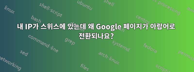 내 IP가 스위스에 있는데 왜 Google 페이지가 아랍어로 전환되나요?