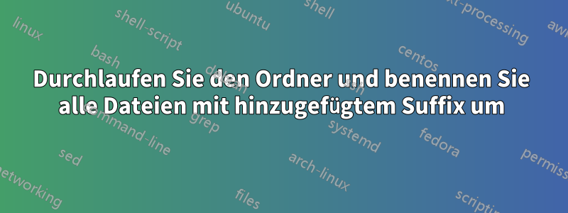 Durchlaufen Sie den Ordner und benennen Sie alle Dateien mit hinzugefügtem Suffix um