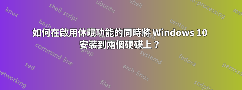 如何在啟用休眠功能的同時將 Windows 10 安裝到兩個硬碟上？