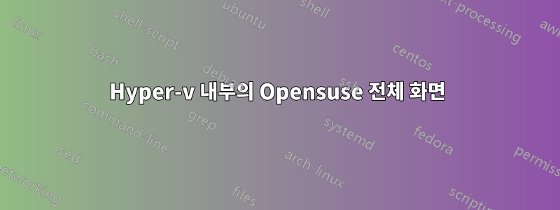 Hyper-v 내부의 Opensuse 전체 화면