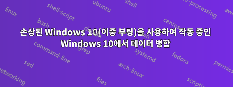 손상된 Windows 10(이중 부팅)을 사용하여 작동 중인 Windows 10에서 데이터 병합