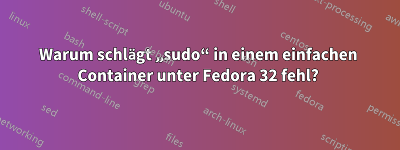 Warum schlägt „sudo“ in einem einfachen Container unter Fedora 32 fehl?