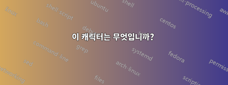 이 캐릭터는 무엇입니까?