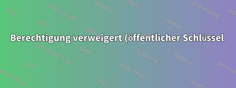 Berechtigung verweigert (öffentlicher Schlüssel) nach Neuinstallation des Systems