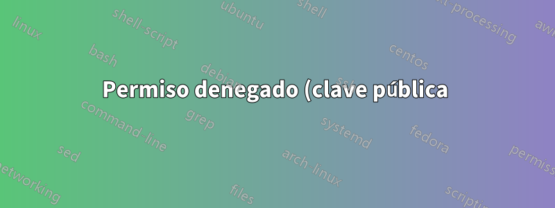 Permiso denegado (clave pública) después de reinstalar el sistema