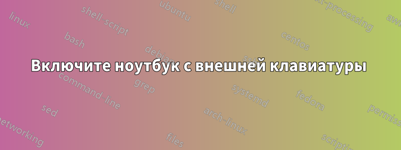 Включите ноутбук с внешней клавиатуры